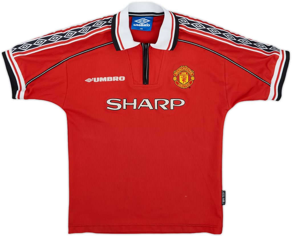 1998-00 Manchester United Home Shirt - 9/10 - (M.Boys)