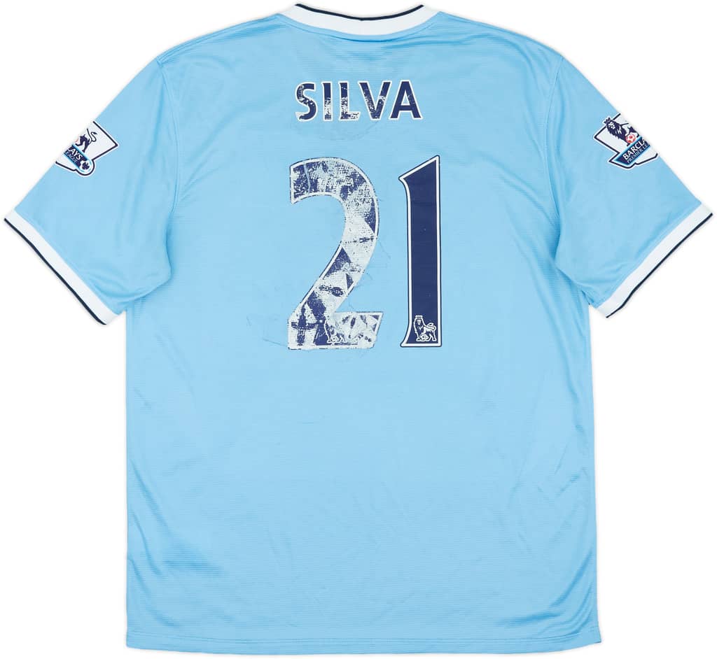 2013-14 Manchester City Home Shirt Silva #21 - 4/10 - (L)