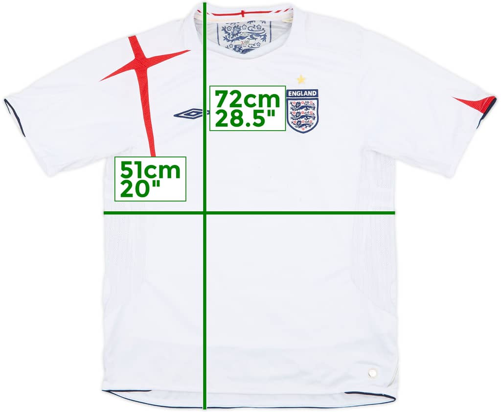 2005-07 England Home Shirt - 5/10 - (M)