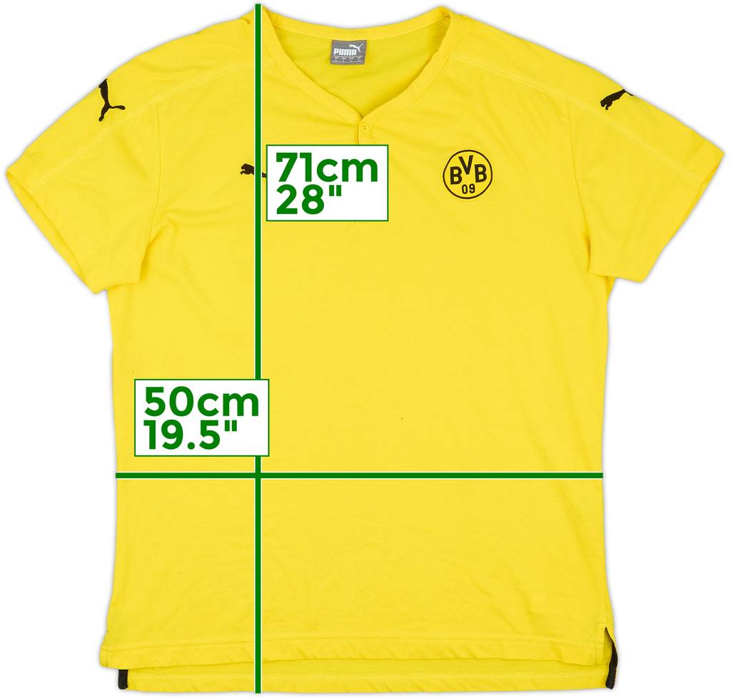 2015-16 Borussia Dortmund Puma Casual Henley Tee - 7/10 - (L)