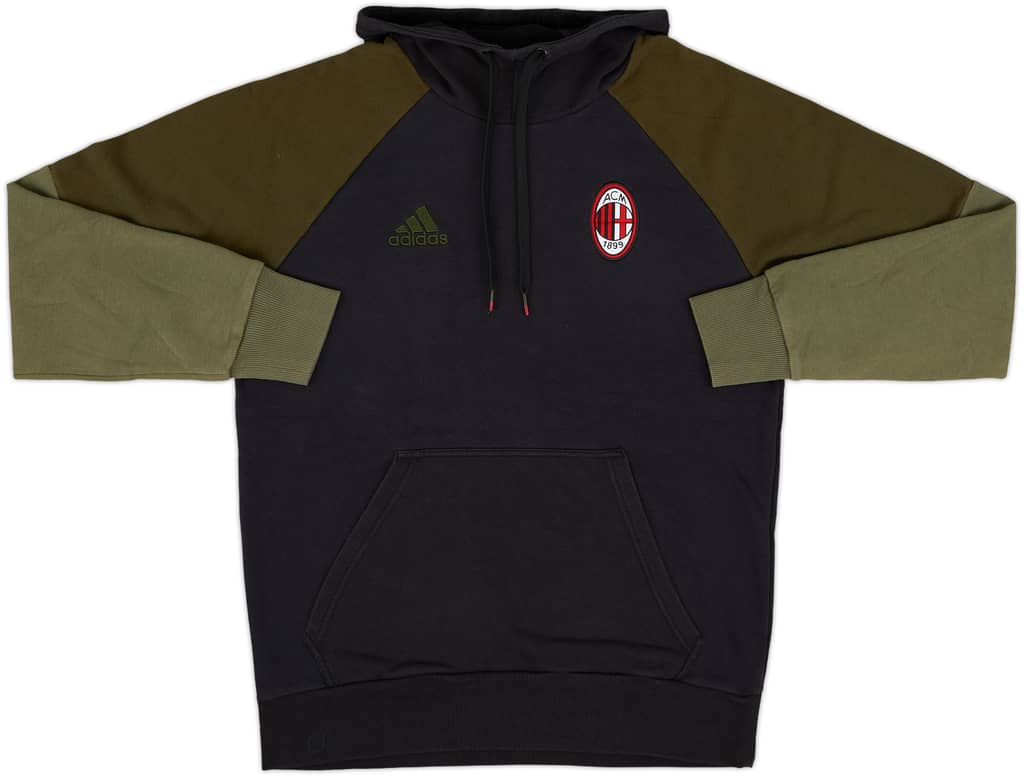 2016-17 AC Milan adidas Hooded Sweat Top - 8/10 - (L)