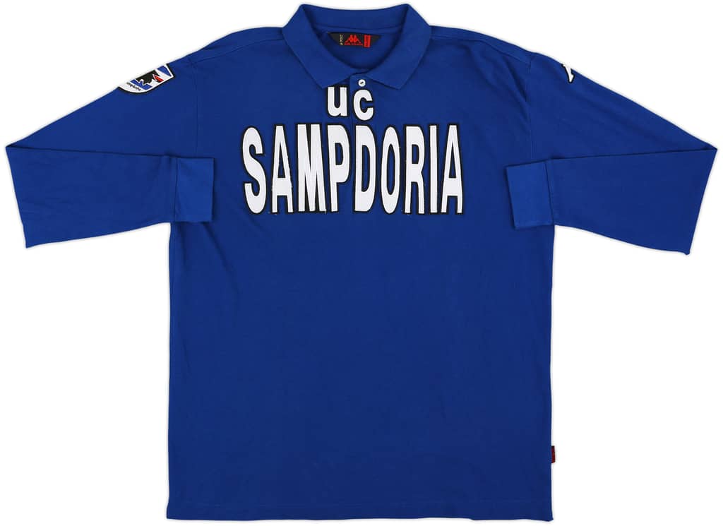 2008-09 Sampdoria Kappa Polo L/S Shirt - 9/10 - (XXL)