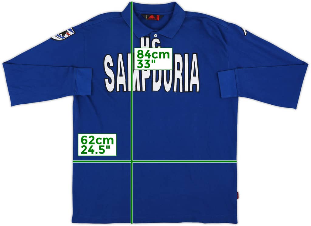 2008-09 Sampdoria Kappa Polo L/S Shirt - 9/10 - (XXL)