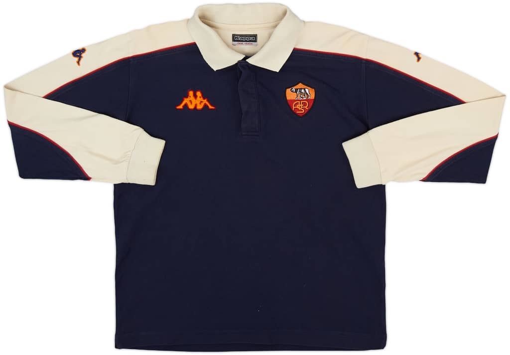 2002-03 Roma Kappa Polo L/S Shirt - 8/10 - (L.Boys)