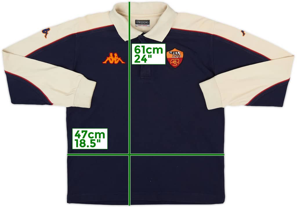 2002-03 Roma Kappa Polo L/S Shirt - 8/10 - (L.Boys)