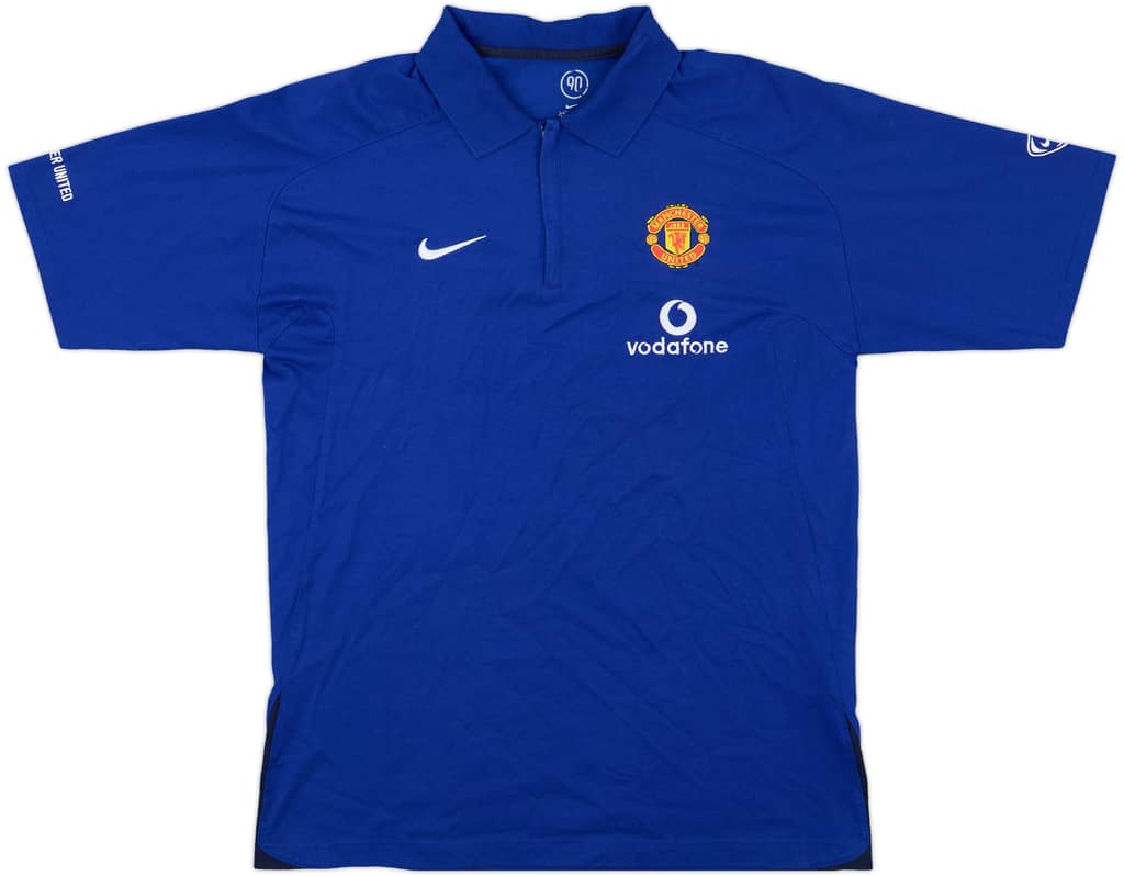 2005-06 Manchester United Nike 1/4 Zip Polo Shirt - 8/10 - (L)