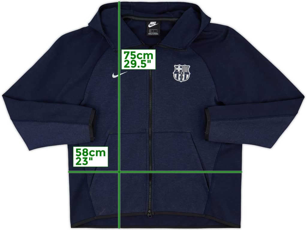 2018-19 Barcelona Nike Hooded Track Jacket - 8/10 - (L)