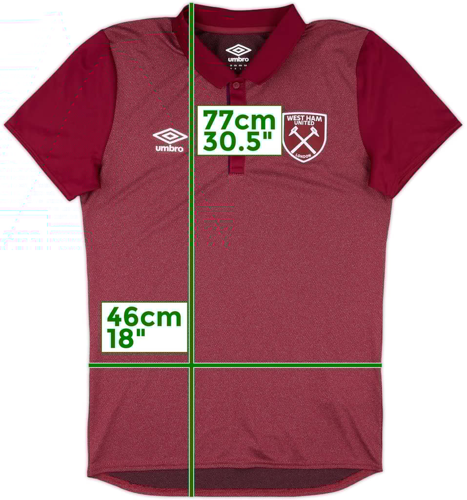 2018-19 West Ham Umbro Polo Shirt - 10/10 - (M)