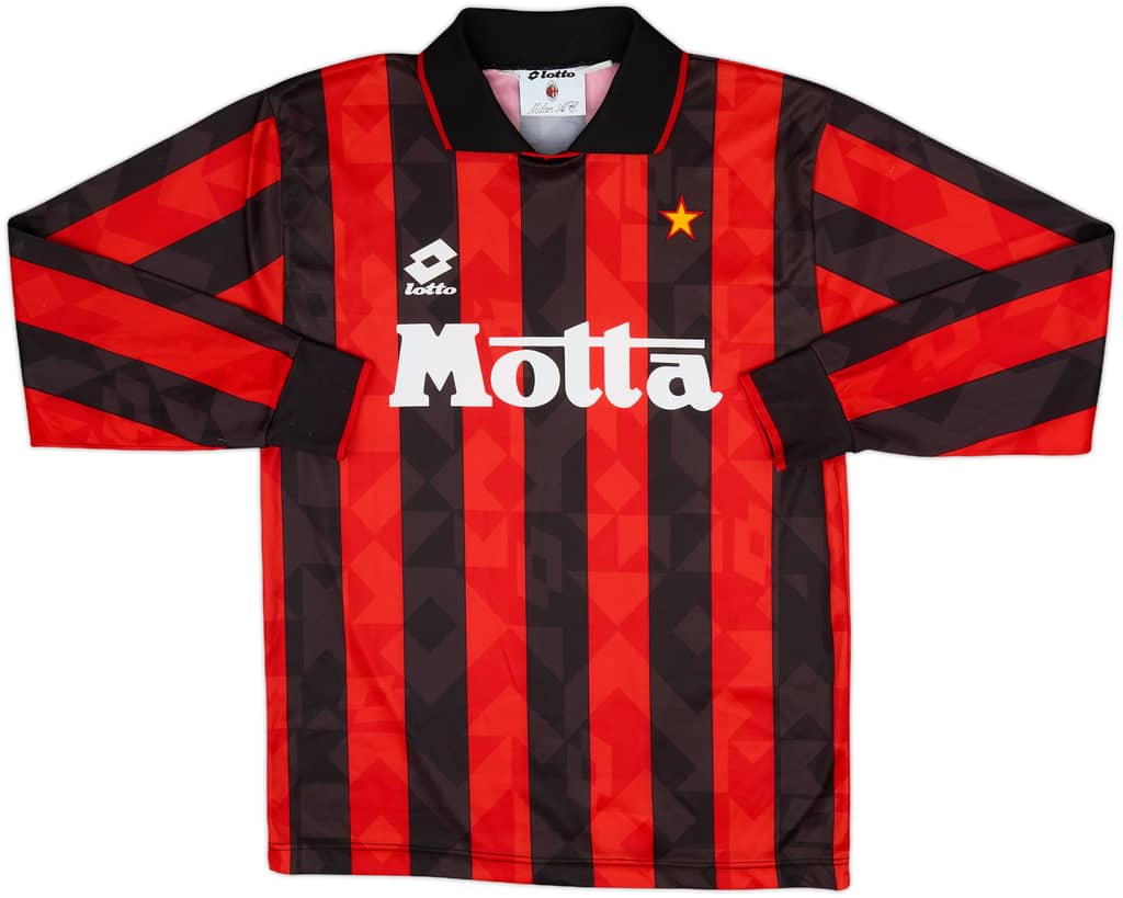 1993-94 AC Milan Home L/S Shirt - 9/10 - (S)