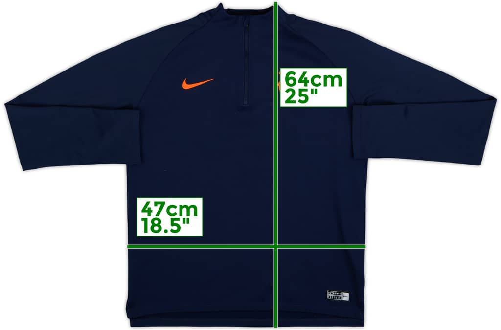 2017-18 Barcelona Nike 1/4 Zip Drill Top - 9/10 - (XL.Boys)