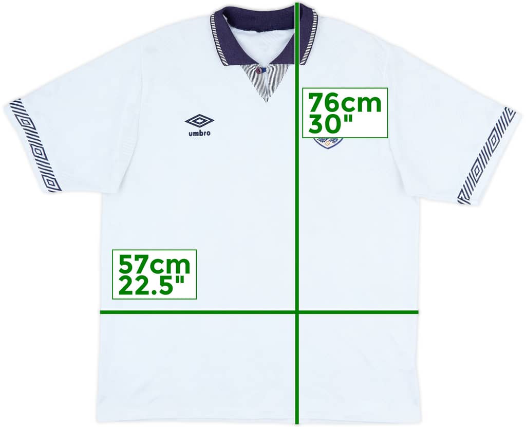 1990-92 England Home Shirt - 8/10 - (L)