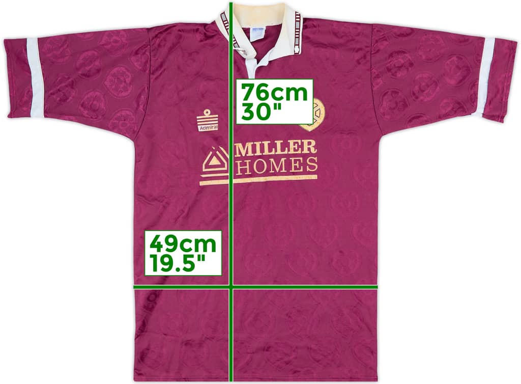 1991-92 Hearts Home Shirt - 4/10 - (M)