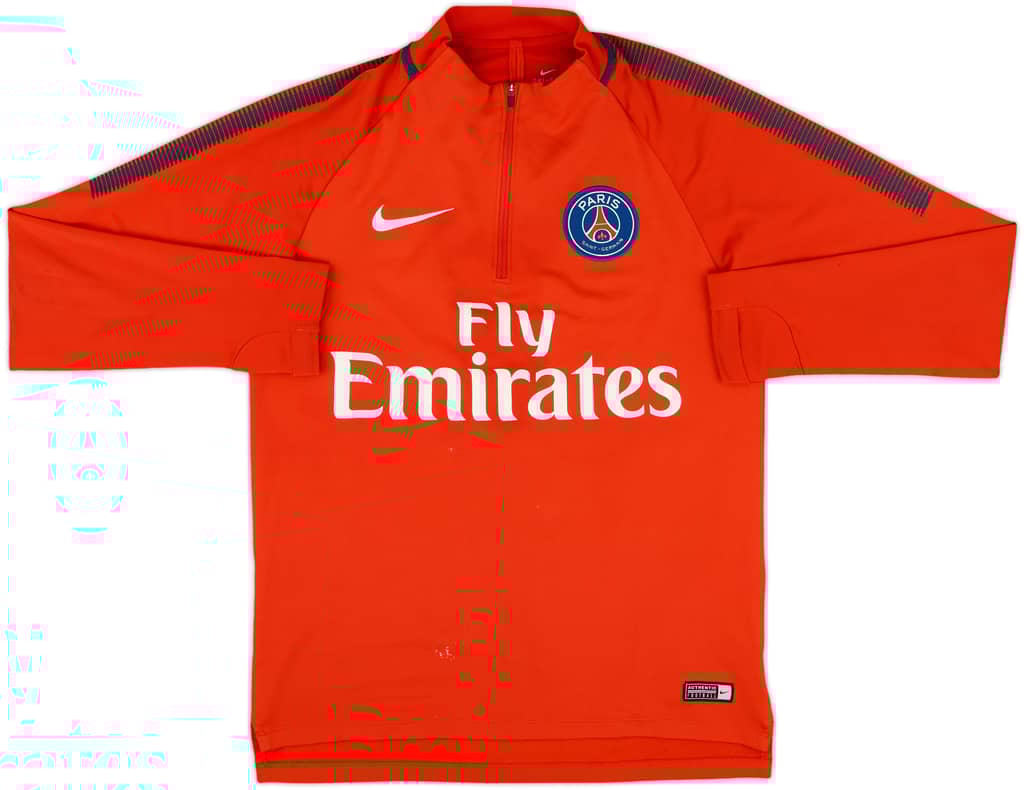 2017-18 Paris Saint-Germain Nike 1/4 Zip Sweat Top - 7/10 - (S)