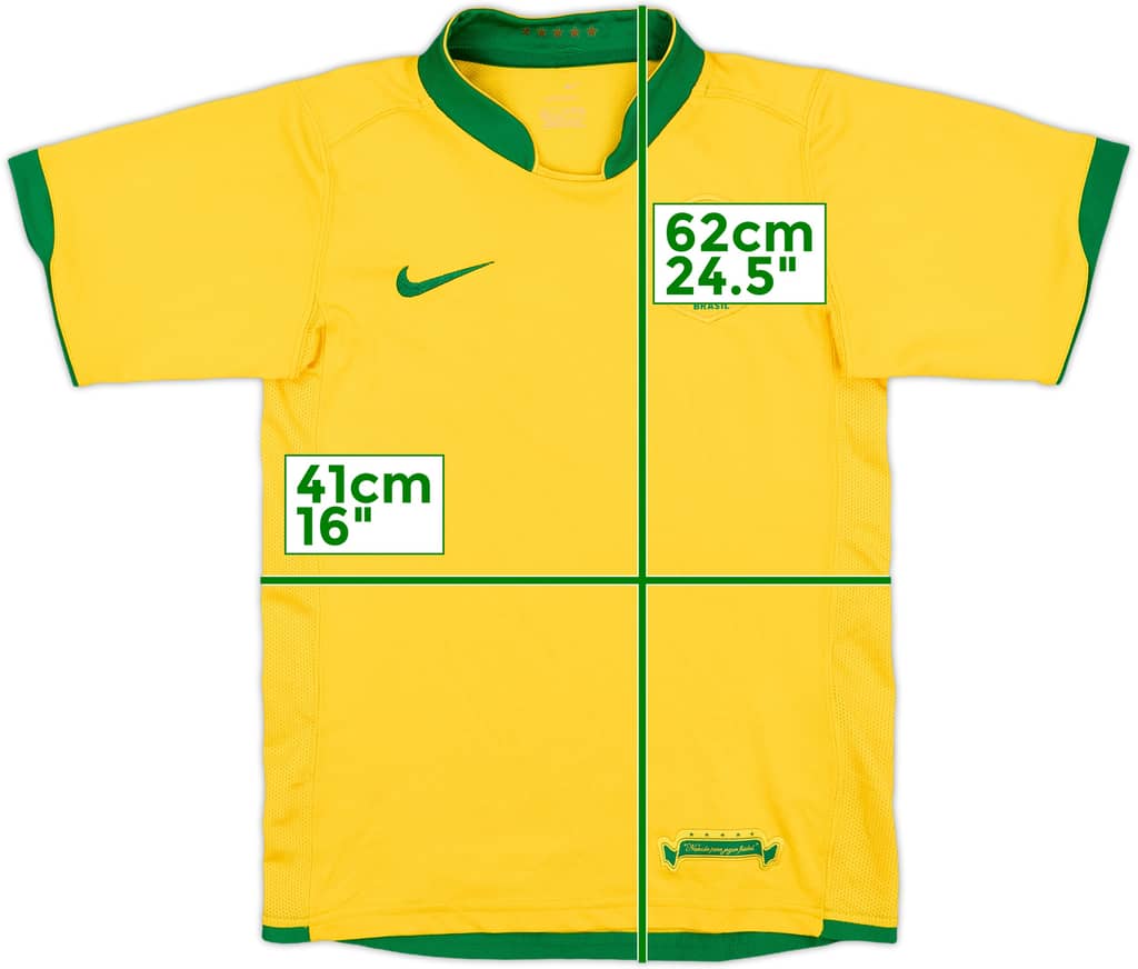 2006-08 Brazil Home Shirt - 9/10 - (M.Boys)