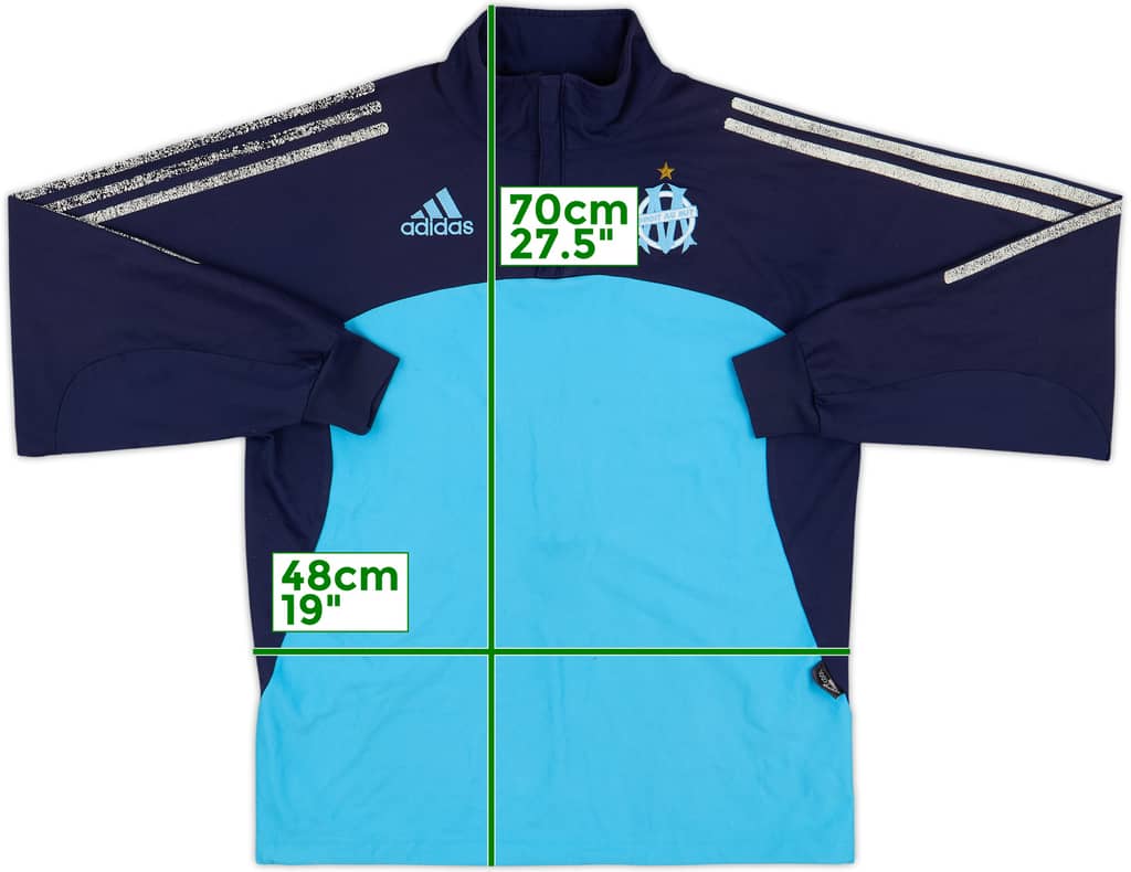 2002-03 Olympique Marseille adidas 1/4 Zip Drill Top - 5/10 - (L.Boys)