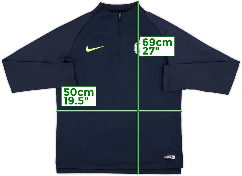 2018-19 Manchester City Nike 1/4 Zip Training Top - 8/10 - (M)