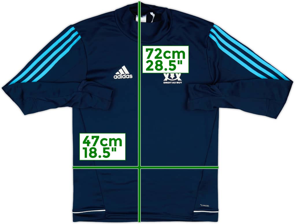 2017-18 Olympique Marseille adidas Sweat Top - 8/10 - (S)