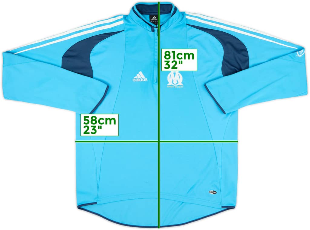 2004-06 Olympique Marseille adidas 1/4 Zip Sweat Top - 8/10 - (L)