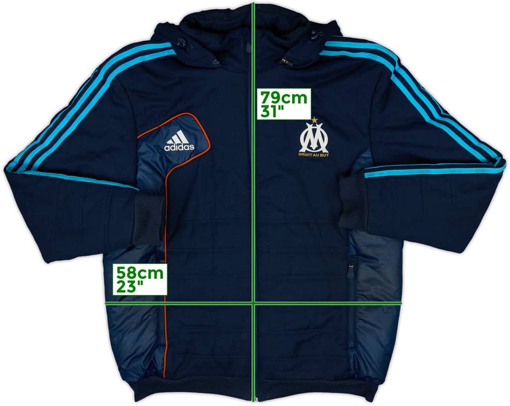 2012-13 Olympique Marseille adidas Padded Bench Coat - 7/10 - (L)