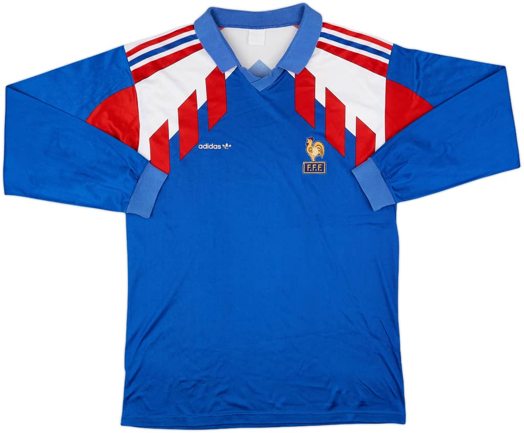 1990-92 France Home L/S Shirt - 6/10 - (L)