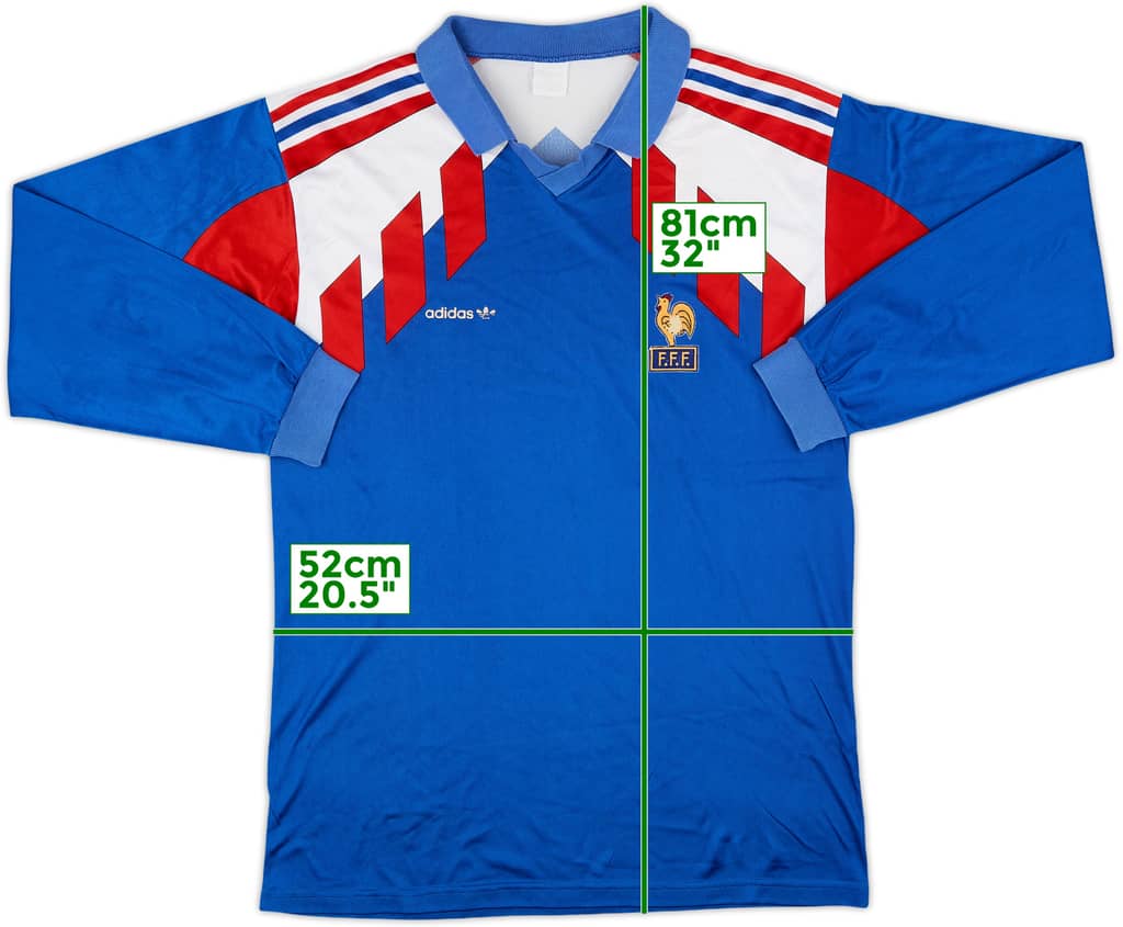1990-92 France Home L/S Shirt - 6/10 - (L)