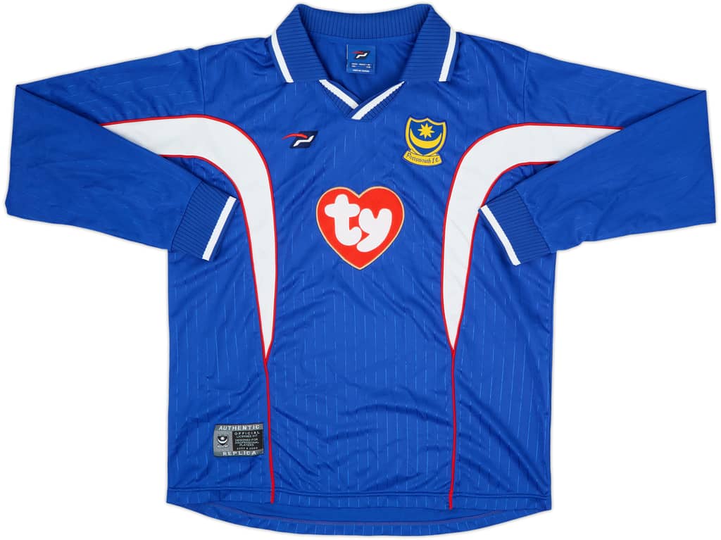 2002-03 Portsmouth Home L/S Shirt - 8/10 - (M)