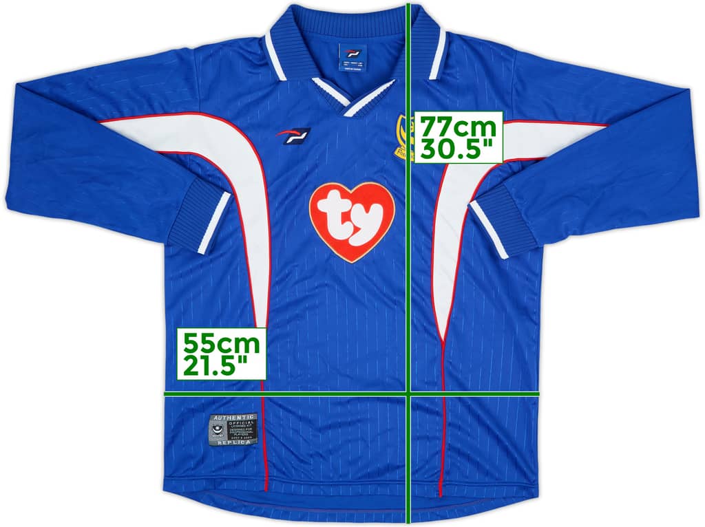 2002-03 Portsmouth Home L/S Shirt - 8/10 - (M)