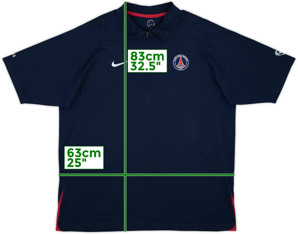 2003-04 Paris Saint-Germain Nike 1/4 Zip Polo Shirt - 8/10 - (XXL)