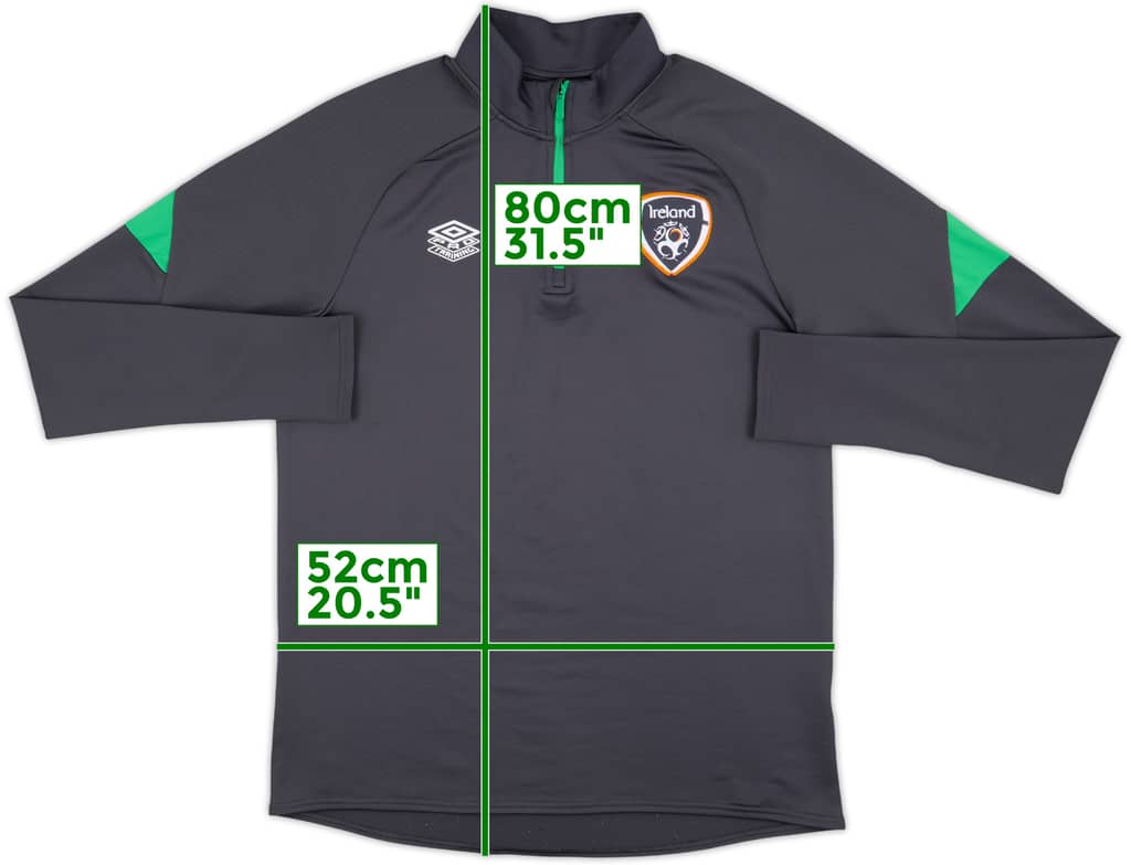 2021-22 Ireland Umbro 1/4 Zip Sweat Top - 8/10 - (L)