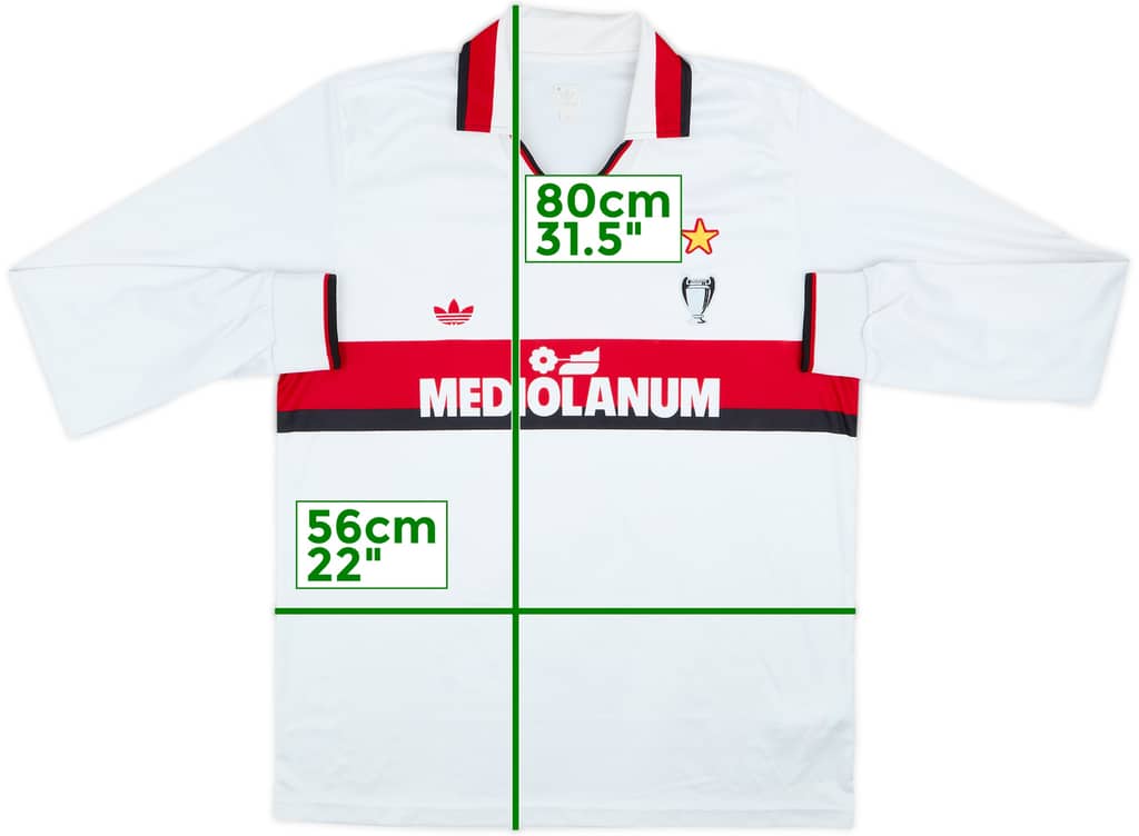 Camiseta adidas Originals Retro '1990-91' de visitante de manga larga del AC Milan 2003-04 - 8/10 - (XL)