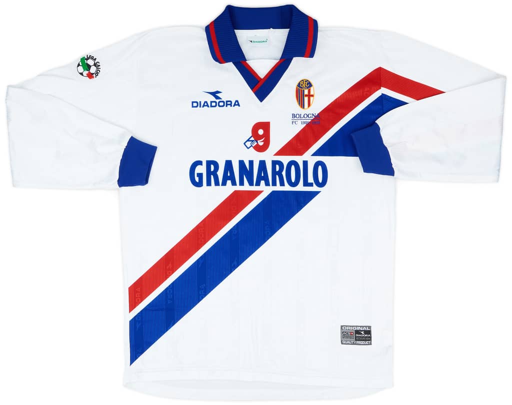 1999-00 Bologna Match Issue Away L/S Shirt Foschini #29