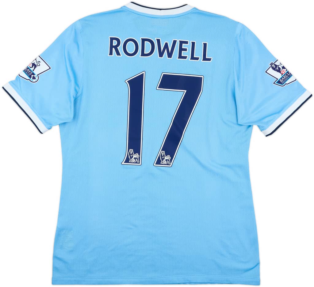 2013-14 Manchester City Match Issue Home Shirt Rodwell #17