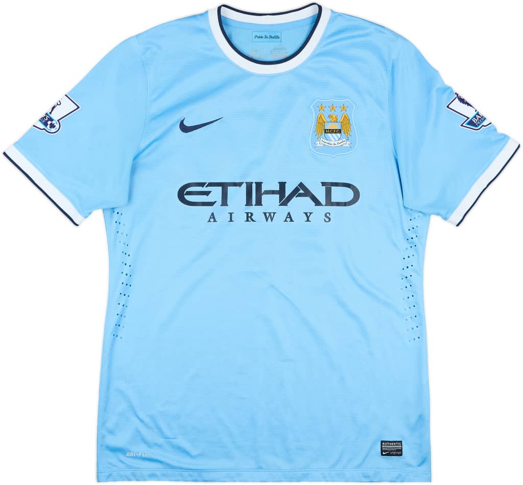 2013-14 Manchester City Match Issue Home Shirt Rodwell #17