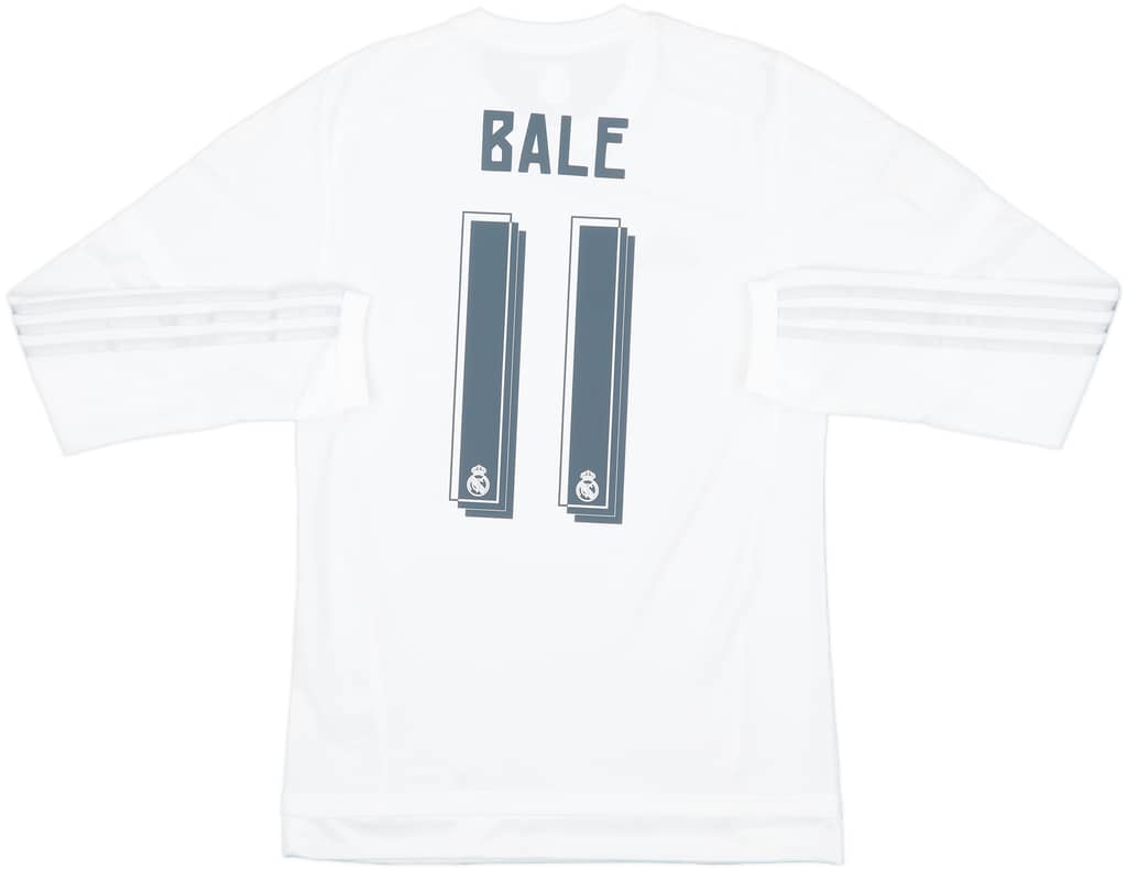 2015-16 Real Madrid Home L/S Shirt Bale #11 (S)