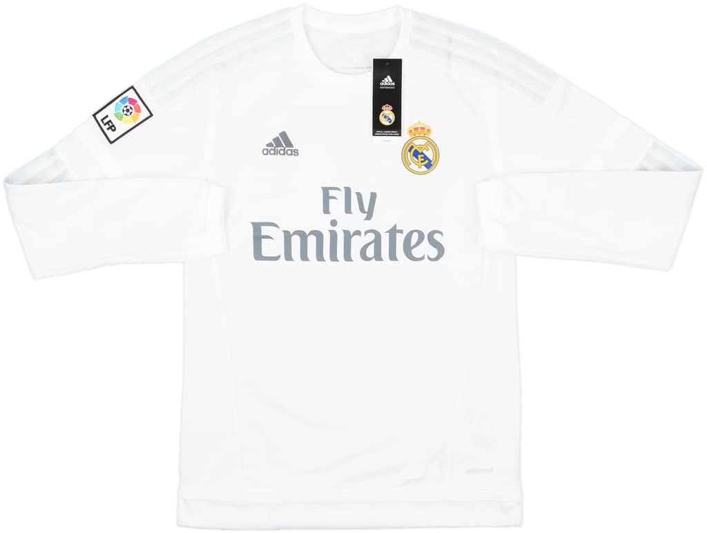 2015-16 Real Madrid Home L/S Shirt Bale #11 (S)