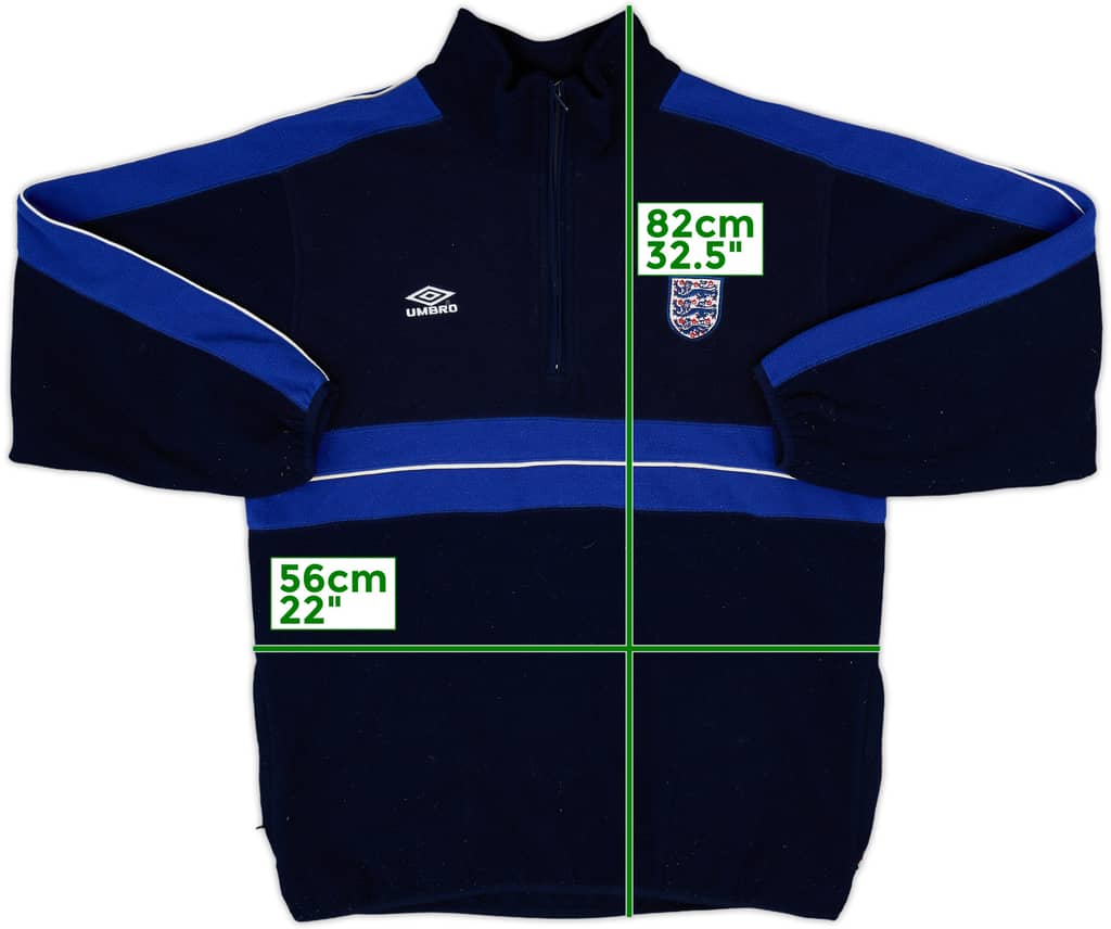 2002-04 England Umbro 1/4 Zip Fleece Top - 8/10 - (M)