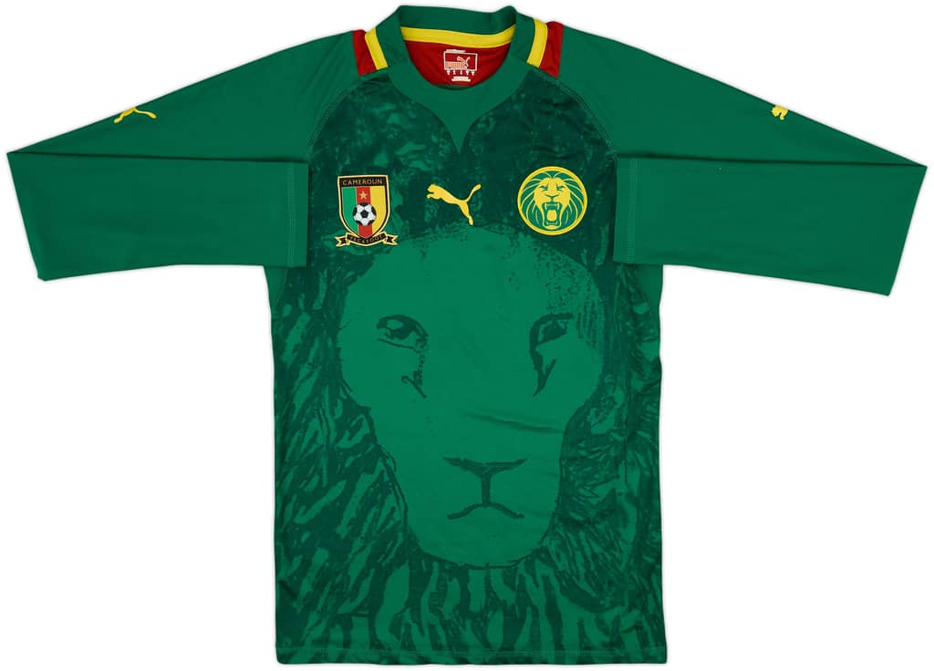 2012-14 Cameroon Player Issue Home L/S Shirt - 8/10 - (L)