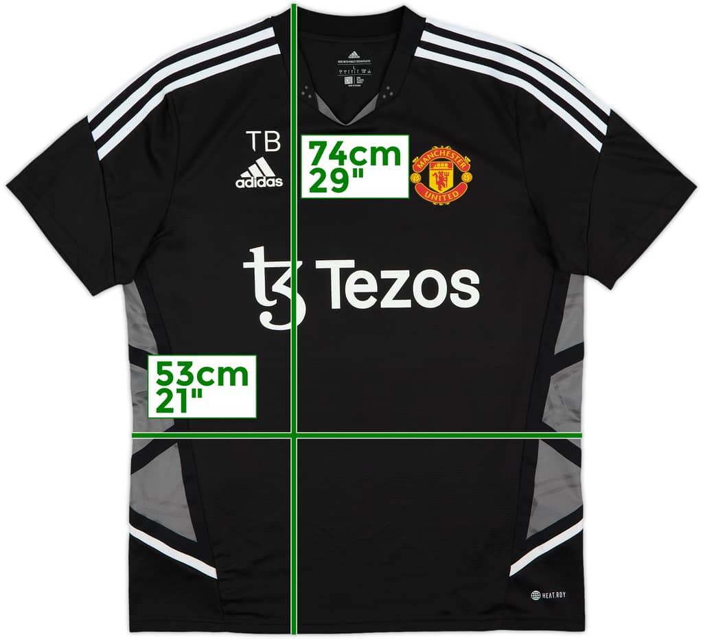 2022-23 Manchester United adidas Staff Issue Training Shirt TB - 8/10 - (L)
