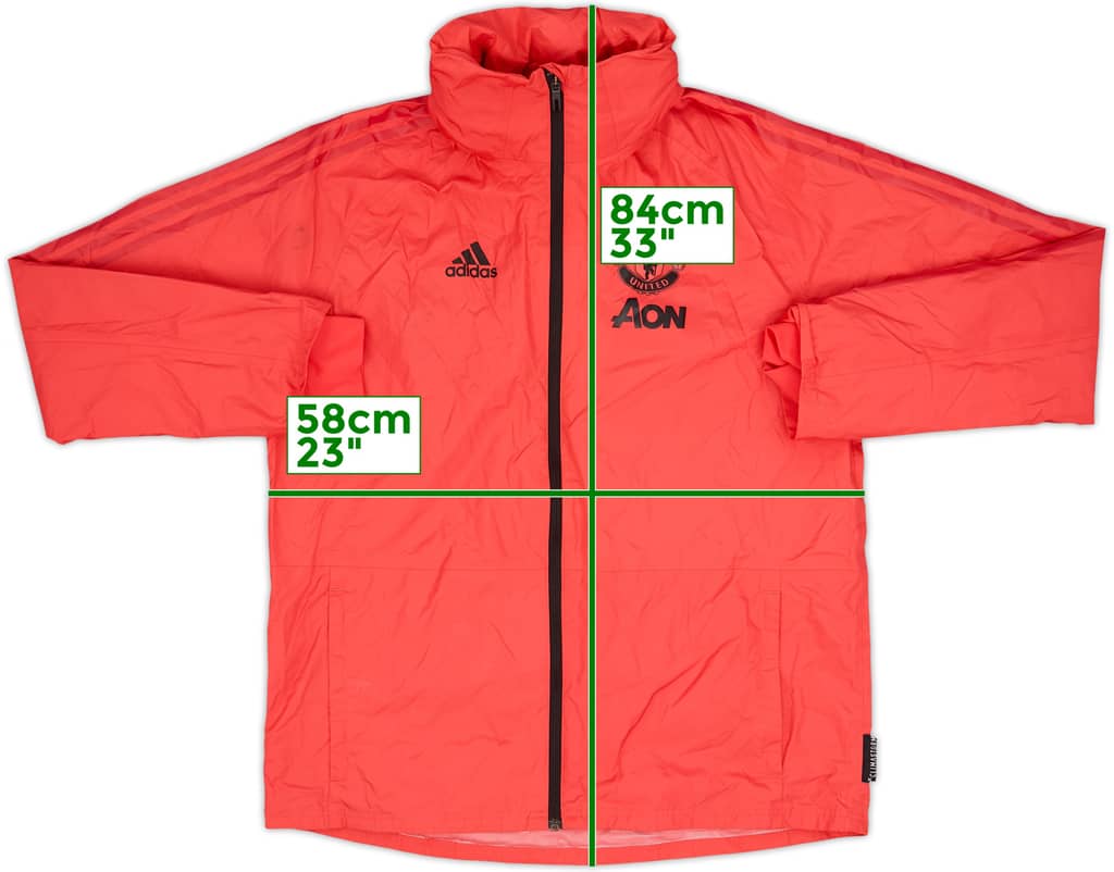 2018-19 Manchester United adidas Hooded Rain Jacket - 8/10 - (S)