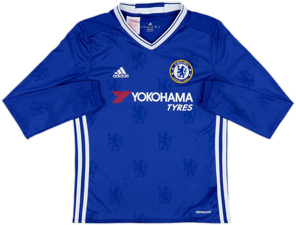 2016-17 Chelsea Home L/S Shirt - 8/10 - (M.Boys)