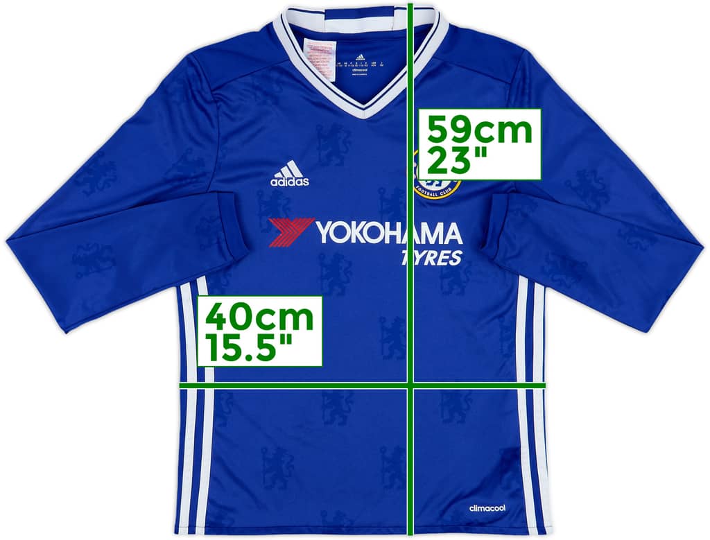 2016-17 Chelsea Home L/S Shirt - 8/10 - (M.Boys)