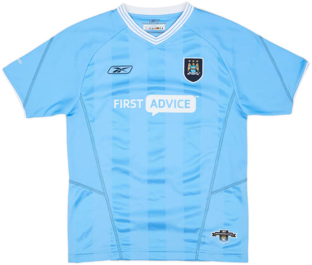 2003-04 Manchester City Home Shirt - 9/10 - (L.Boys)