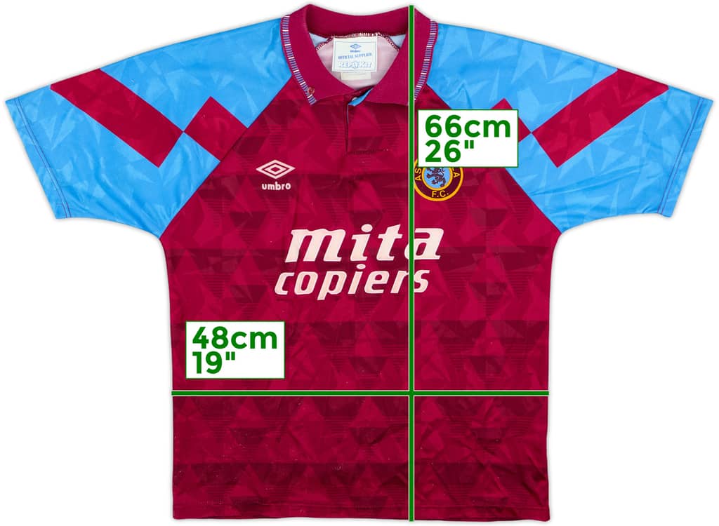 1990-92 Aston Villa Home Shirt - 9/10 - (S)