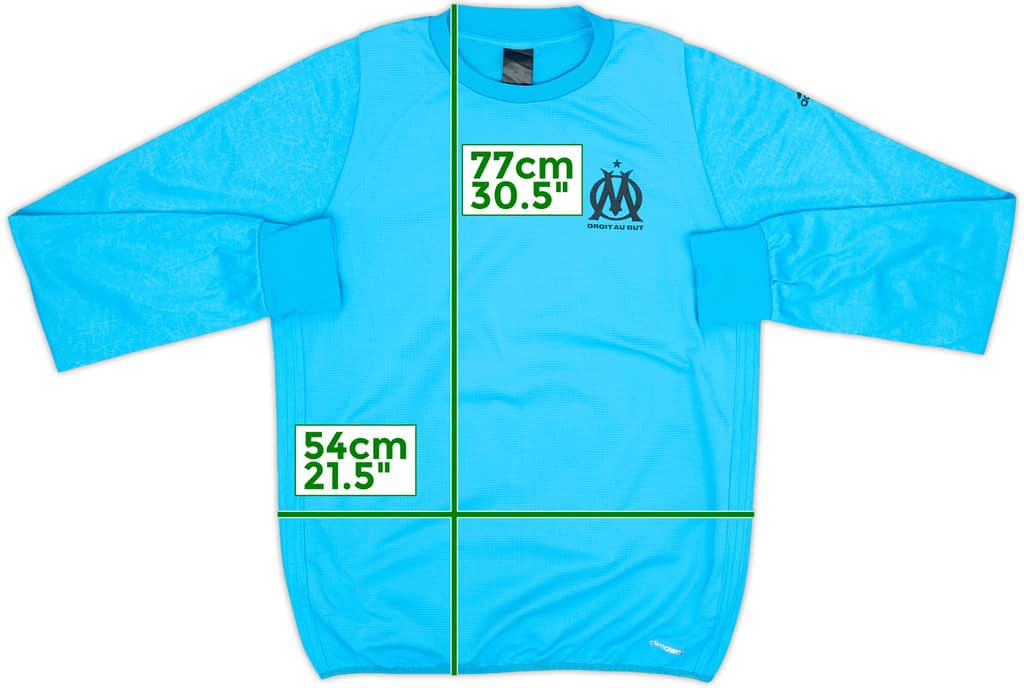 2016-17 Olympique Marseille adidas Sweat Top - 8/10 - (L)