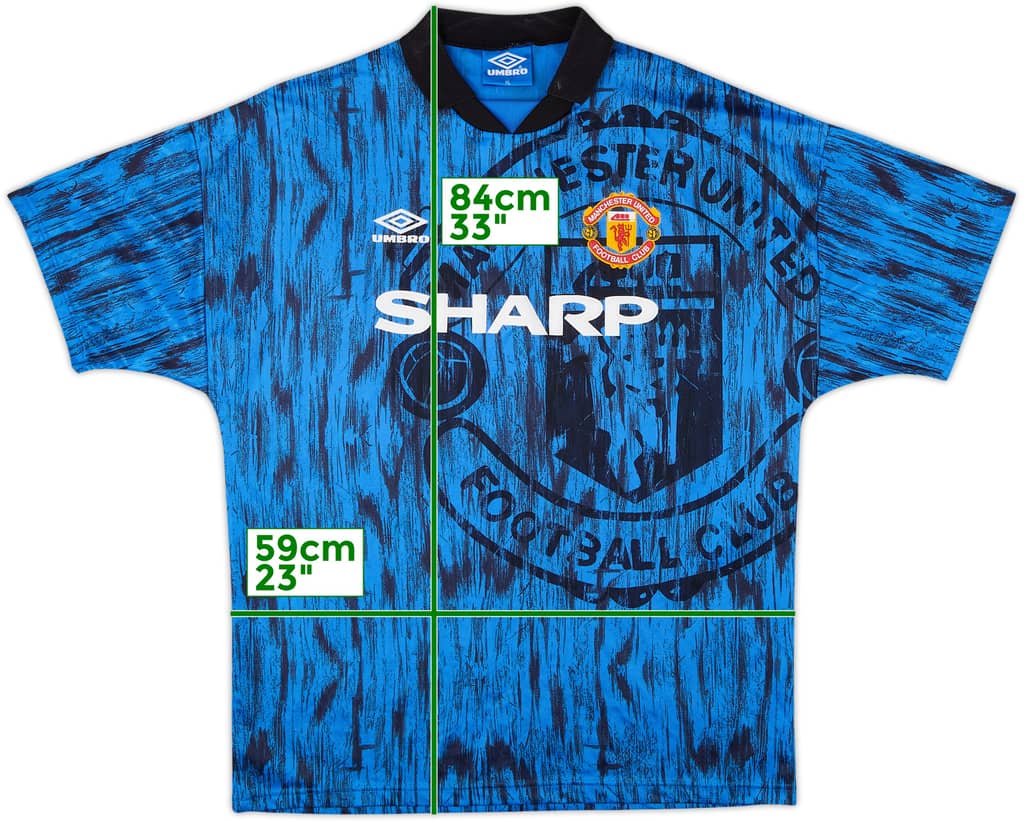 1992-93 Manchester United Away Shirt - 10/10 - (XL)