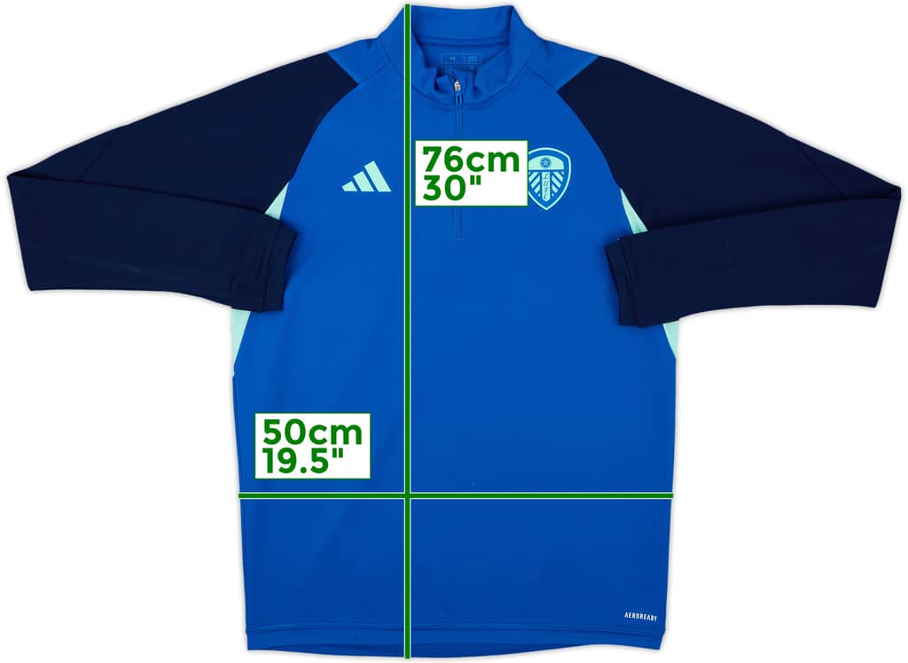 2023-24 Leeds United adidas 1/4 Zip Training Top - 8/10 - (M)