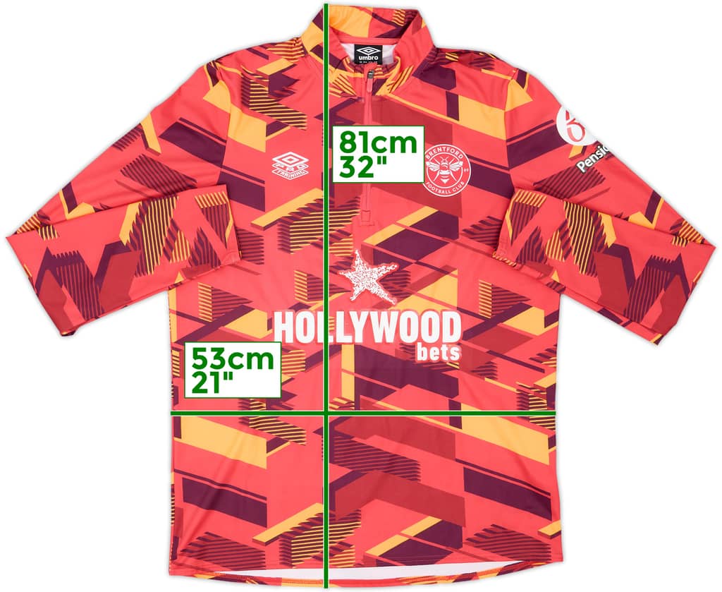 2023-24 Brentford Umbro Top de entrenamiento con cierre de un cuarto - 8/10 - (L)