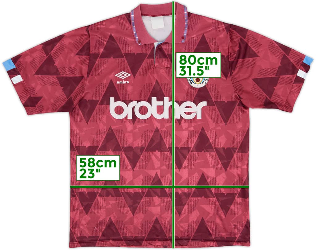 1990-92 Manchester City Away Shirt - 8/10 - (M)