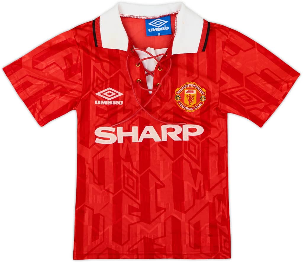 1992-94 Manchester United Home Shirt - 8/10 - (S.Boys)