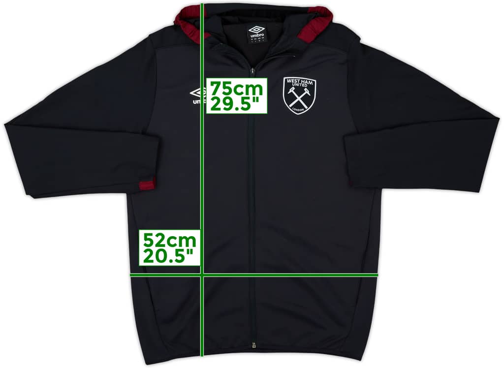 2018-19 West Ham Umbro Hooded Track Jacket - 4/10 - (L)